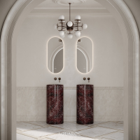 Circolo Freestanding Basin - Rosso Levanto Marble